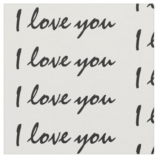Tissu Je t'aime texte (Fermer)
