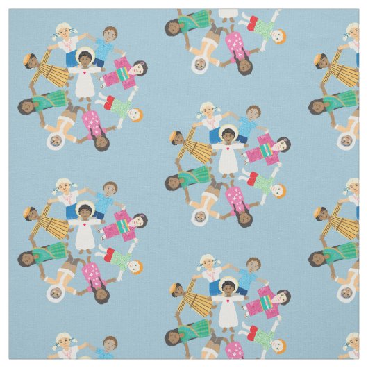 Tissu Jésus aime les petits enfants (Échantillon)