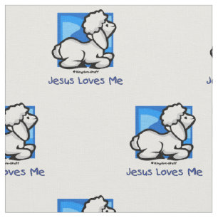 Tissu Jésus m'aime l'agneau
