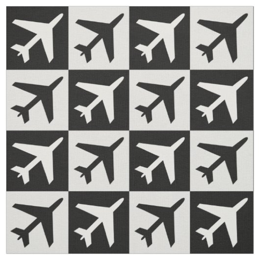 Tissu Jets volants blancs géométriques noirs (Échantillon)