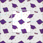 Tissu Jeu de capuchon de graduation violet (Carreau)