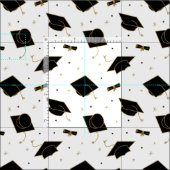 Tissu Jeu de capuchon noir (Carreau)