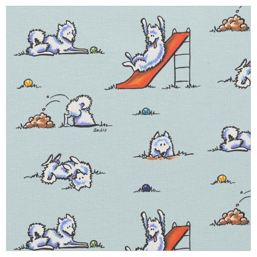 Tissu Jeu Samoyeds Touch de Turquoise (Fermer)