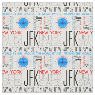 Tissu JFK, New York Voyage Dans Le Monde Par Motif Aérie