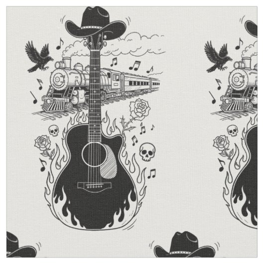 Tissu Johnny Cash (Fermer)