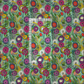 Tissu joie menthe florale (Carreau)