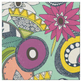 Tissu joie menthe florale (Fermer)