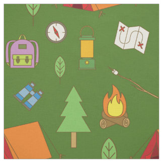 Tissu Joli Camping Randonnées Enfants Décor Vert