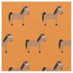 Tissu Joli Cheval Enfant Bébé Nurserie Orange