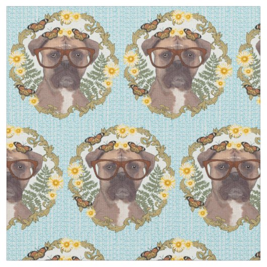 Tissu Joli chien Boxer (Fermer)
