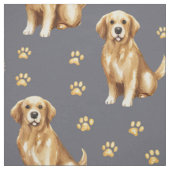 Tissu Joli chien Retriever doré (Échantillon)