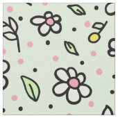 Tissu Joli Doodle Daisy Fleurs mignonnes Fille Motif (Fermer)