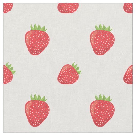 Tissu Joli imprimé fraise en coton (Fermer)