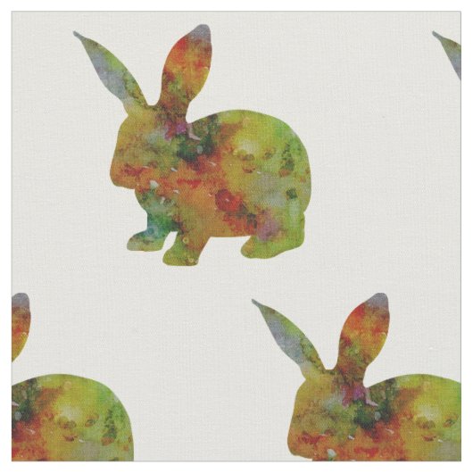 Tissu Joli Lapin Aquarelle (Fermer)