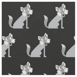 Tissu Joli Loup Loups Enfant Bébé Crèche Noir