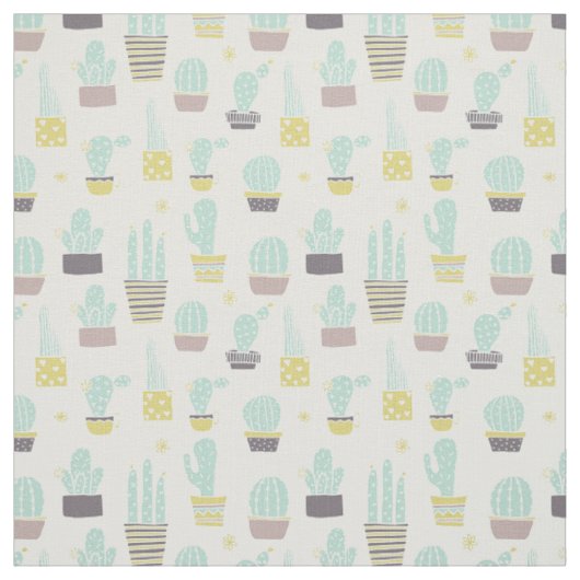 Tissu Joli Motif Cactus (Échantillon)