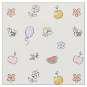 Tissu Joli Motif de fleurs d'abeille Doodle (Fermer)
