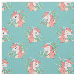 Tissu Joli Motif floral Unicorn au gingembre