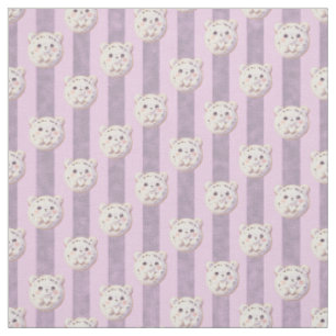 Tissu Joli ours en peluche lavande violet et rayure