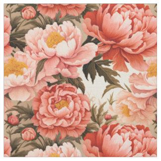 Tissu Joli Peine rose Vintage motif floral