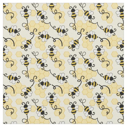 Tissu Joli petit motif abeilles (Fermer)