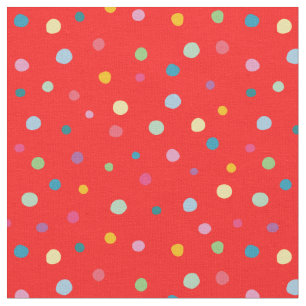 Tissu Joli point coloré rouge motif moderne pour les enf