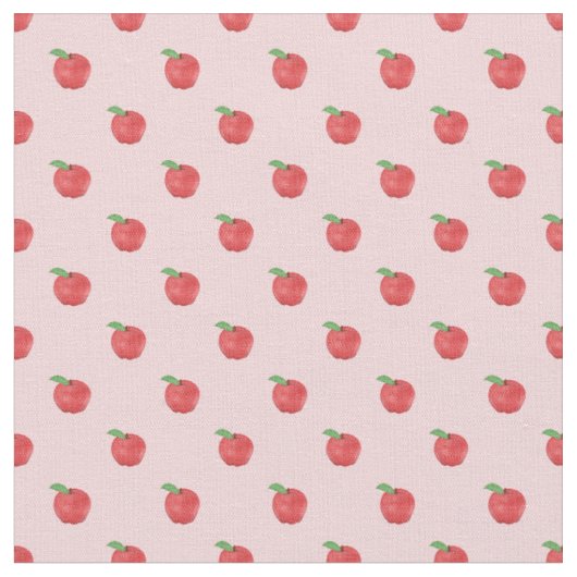 Tissu Joli Pommes Roses Fruits Été Conception (Fermer)