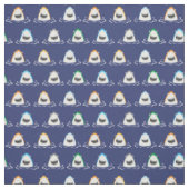 Tissu Joli requin marrant bleu foncé (Échantillon)