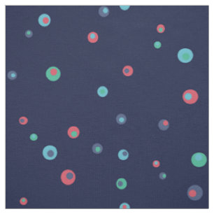 Tissu Joli rétro coloré indigo bleu pois motif