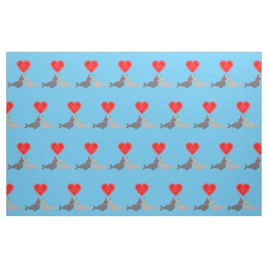 Tissu Joli Seals de baiser de Noël (Fat Quarter)