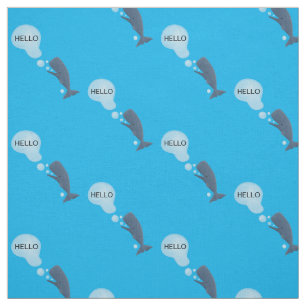 Tissu Jolie baleine à sperme soufflant bulles dessin