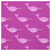 Tissu Jolie fille rose bébé Narwhal Patterned (Échantillon)