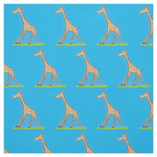 Tissu Jolie girafe avec dessin animé de papillon