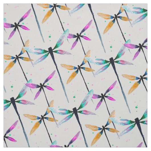 Tissu Jolie libellule aquarelle illustration (Échantillon)