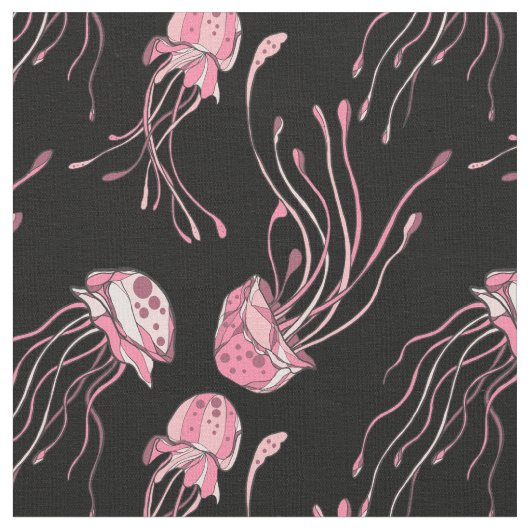 Tissu Jolie méduse rose (Fermer)