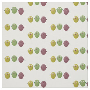 Tissu Jolie olives joyeux chantant dessin animé