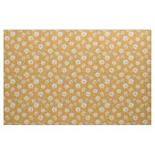Tissu Jolies marguerites blanches or floral pattern  (Yard)