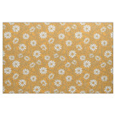 Tissu Jolies marguerites blanches or floral pattern  (Fat Quarter)