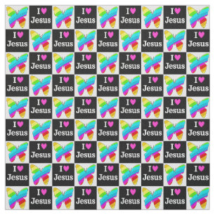 TISSU JOLIMENT RELIGIEUX J'AIME JÉSUS BETTERFLY