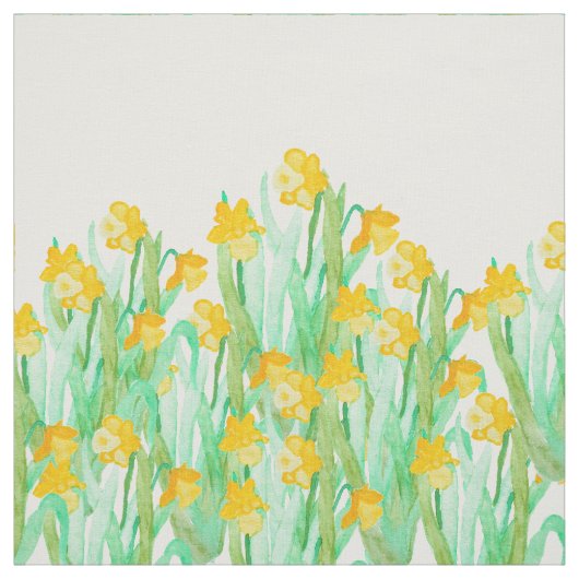 Tissu Jonquille jaune tirée par la main mignonne (Échantillon)