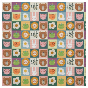 Tissu Jouer Animal Friends Patchwork Motif avec mignon