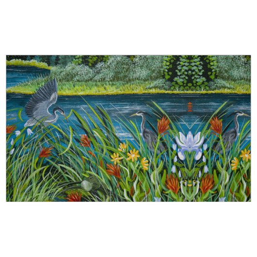 Tissu Jouer des hérons bleus (Fat Quarter)