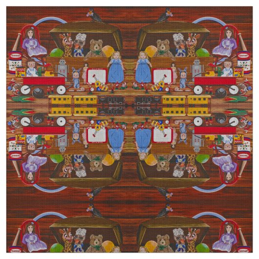 Tissu Jouets dans le grenier (Échantillon)