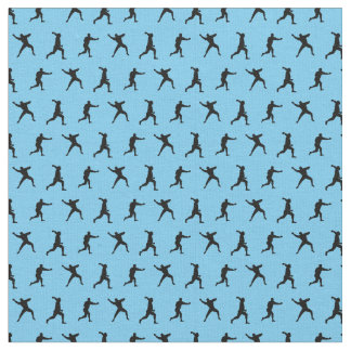 Tissu Joueur de baseball Silhouettes Mini COULEUR BG PER
