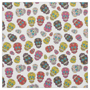 Tissu Jour coloré mignon de crâne de sucre de la copie