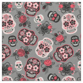 Tissu Jour des Crânes Morts Rose & Grey (Fermer)