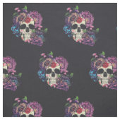 Tissu Jour du crâne mort avec des fleurs (Échantillon)