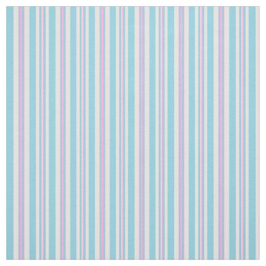 Tissu Jours D'Été Transat Stripes Ciel Rose Bleu Blanc (Échantillon)