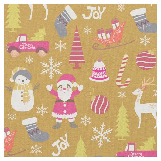 Tissu Joy Christmas Gold (Fermer)