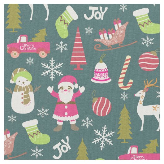 Tissu Joy Christmas Green (Fermer)